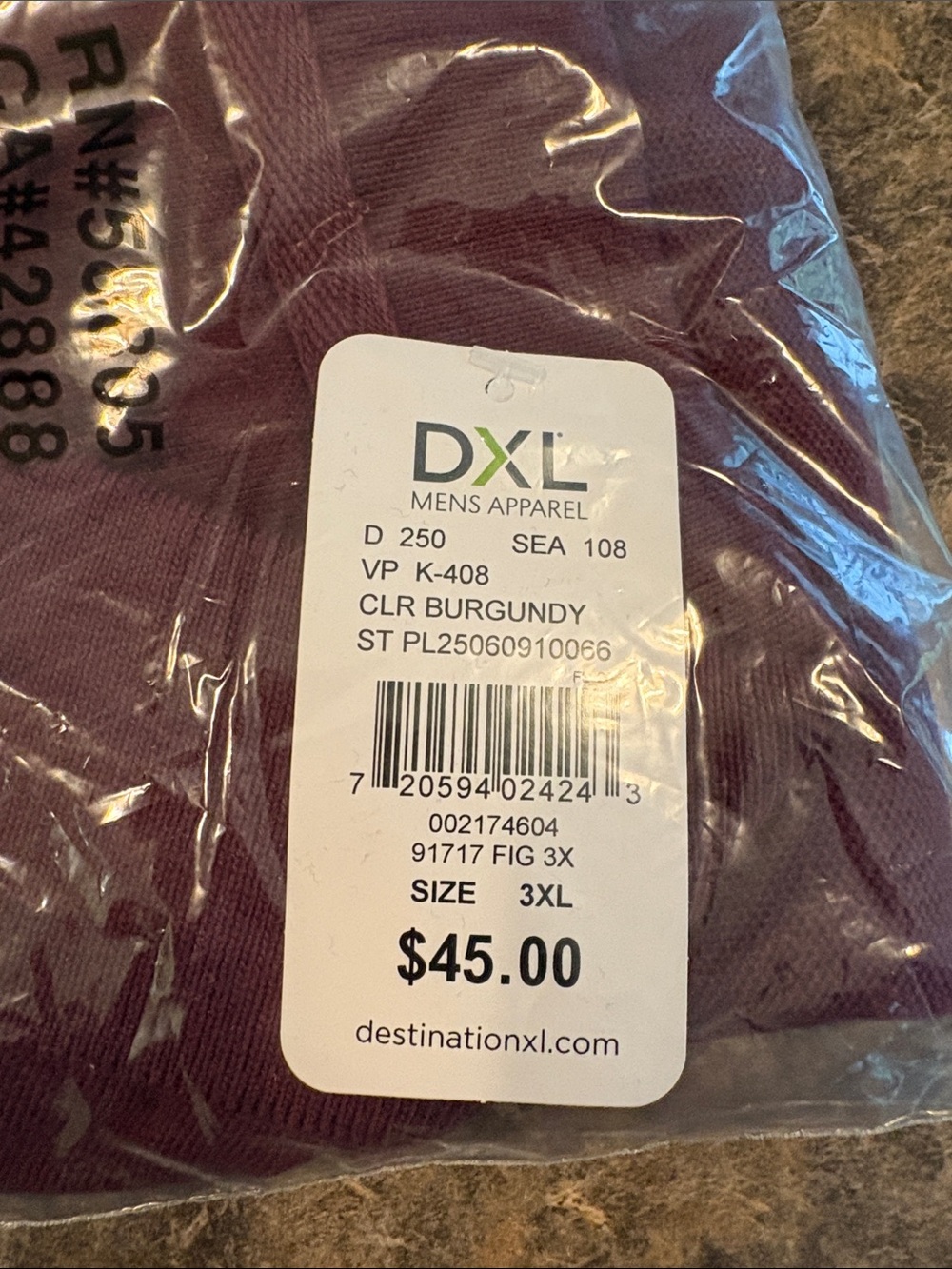 DXL Men's Polo Shirt in Burgundy